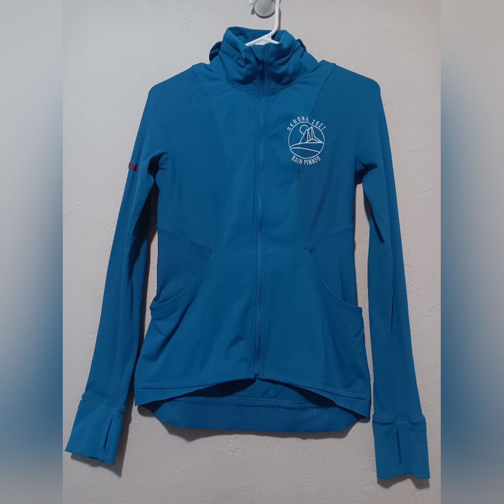 Lululemon Sedona‎ Women Athletica Jacket Sz6 Blue Hood and Pockets